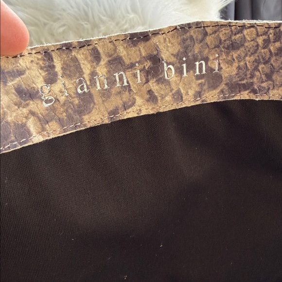 NEW Gianni Bini Boots Gianna Snake Print Leather Knee High Kitten Heel Pointed - Picture 12 of 12